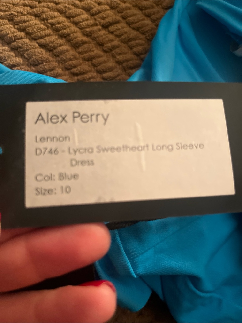 Alex Perry Turquoise Blue Midi Dress medium - Picture 10 of 11